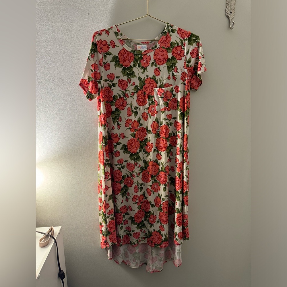 XS Lularoe flower T-shirt dress